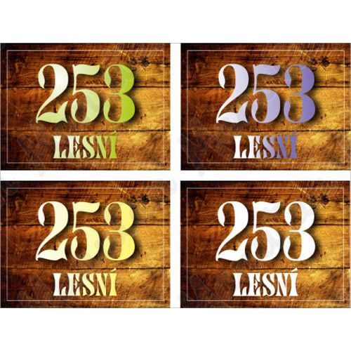 Domovní číslo, plast 210 x 148 x 2 mm A5, dřevo verze A