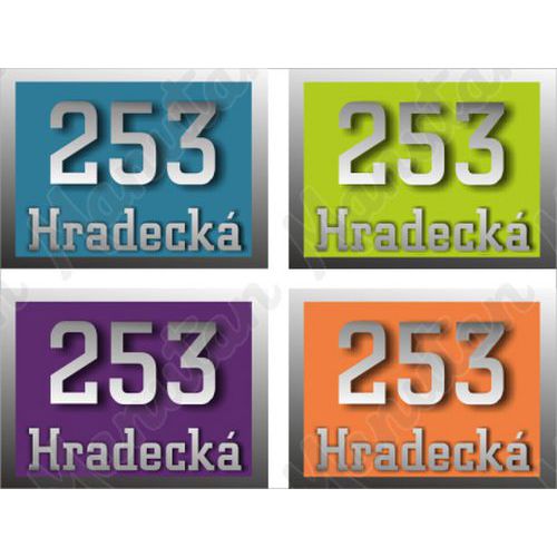 Domovní číslo, plast 210 x 148 x 2 mm A5, imitace kovu verze A
