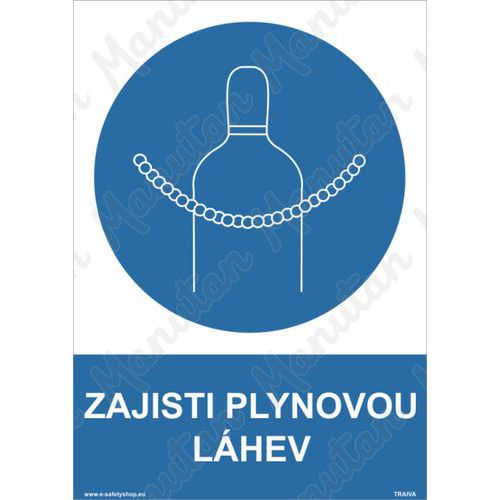 Zajisti plynovou lahev, samolepka 210 x 297 x 0,1 mm A4