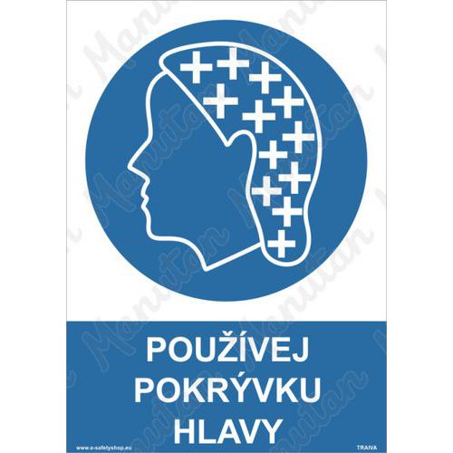 Používej pokrývku hlavy, plast 148 x 210 x 0,5 mm A5