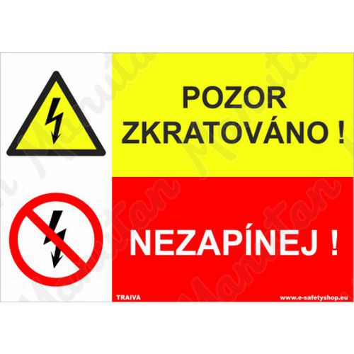 Pozor zkratováno, plast 210 x 148 x 0,5 mm A5