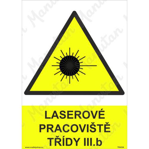 Laserové pracoviště třídy III.b, plast 148 x 210 x 0,5 mm A5