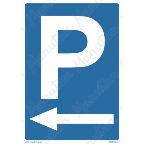 Parkování vlevo, samolepka 210 x 297 x 0,1 mm A4