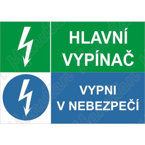 Hlavní vypínač, plast 297 x 210 x 0,5 mm A4