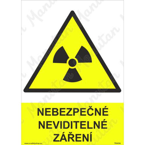 Nebezpečné neviditelné záření, samolepka 210 x 297 x 0,1 mm A4