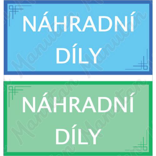 Náhradní díly, samolepka 200 x 100 x 0,1 mm, zelená