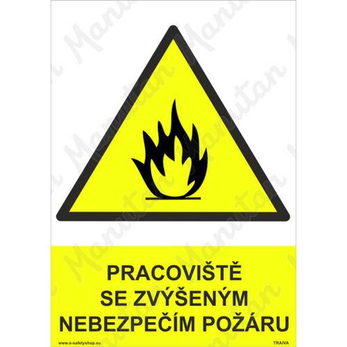 Pracoviště se zvýšeným nebezpečím požáru, plast 148 x 210 x 0,5 mm A5