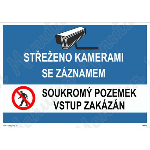 Střeženo kamerami se záznamem vstup zakázán, samolepka 210 x 148 x 0,1 mm A5