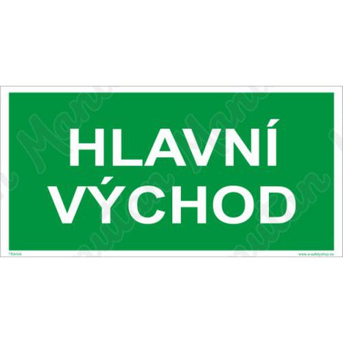 Hlavní východ, plast 200 x 100 x 1,1 mm, fotoluminiscenční