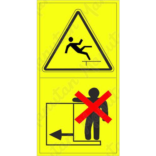 Výstraha možnost pádu z vysokého místa, samolepka 45 x 85 x 0,1 mm