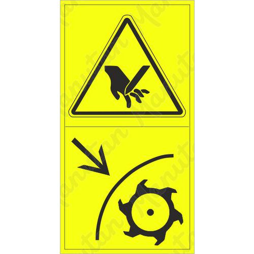 Výstraha možnost oddělení dlaně nebo prstů, samolepka 95 x 175 x 0,1 mm