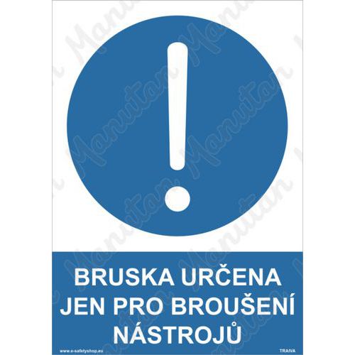 Bruska určena jen pro broušení nástrojů, samolepka 148 x 210 x 0,1 mm A5