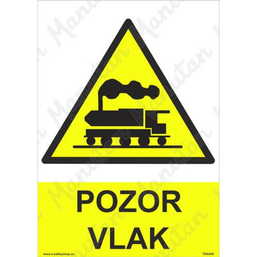Pozor vlak, samolepka 148 x 210 x 0,1 mm A5