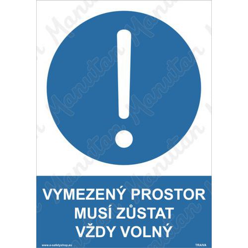 Vymezený prostor musí zůstat vždy volný, plast 210 x 297 x 0,5 mm A4