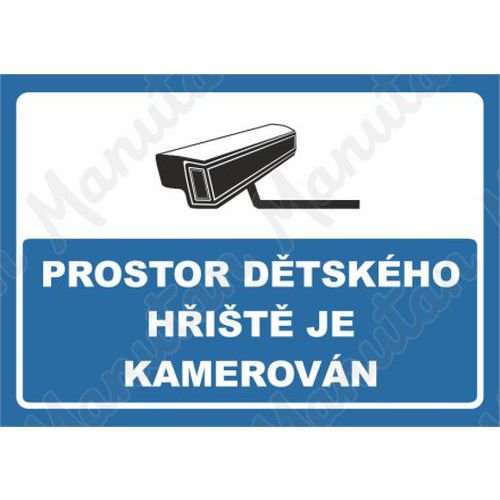 Prostor dětského hřiště je kamerován, plast 210 x 148 x 2 mm A5