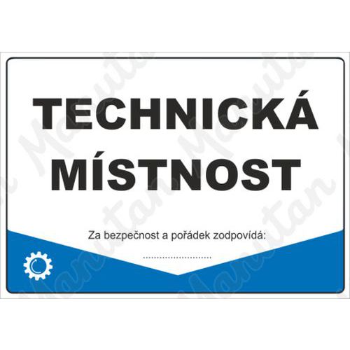 Technická místnost, plast 210 x 148 x 0,5 mm A5