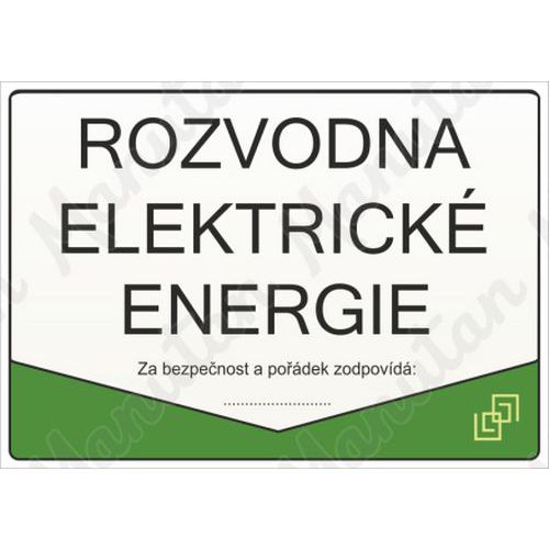 Rozvodna elektrické energie, samolepka 297 x 210 x 0,1 mm A4