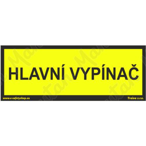 Hlavní vypínač, samolepka 75 x 25 x 0,1 mm, arch 24 ks