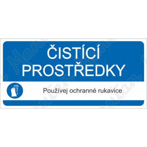 Čistící prostředky, plast 190 x 90 x 0,5 mm