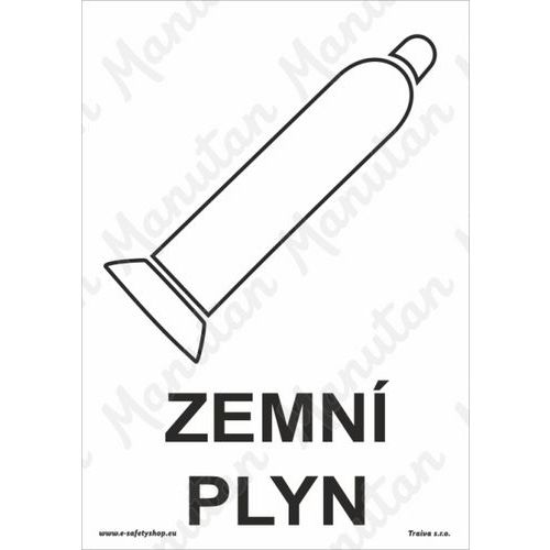 Zemní plyn, samolepka 148 x 210 x 0,1 mm A5