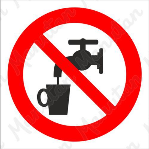 Voda nevhodná k pití, samolepka 92 x 92 x 0,1 mm