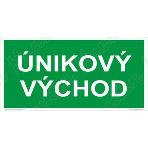 Únikový východ, plast 300 x 150 x 1,1 mm, fotoluminiscenční