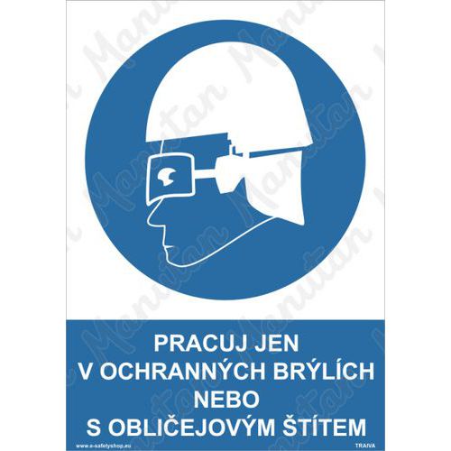 Pracuj jen v ochranných brýlích nebo s obličejovým štítem, plast 148 x 210 x 2 mm A5