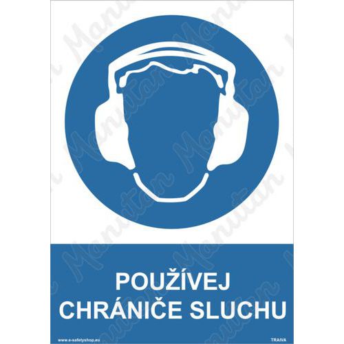 Používej chrániče sluchu, samolepka 210 x 297 x 0,1 mm A4