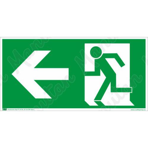 Únikový východ vlevo, samolepka 200 x 100 x 0,4 mm, fotoluminiscenční