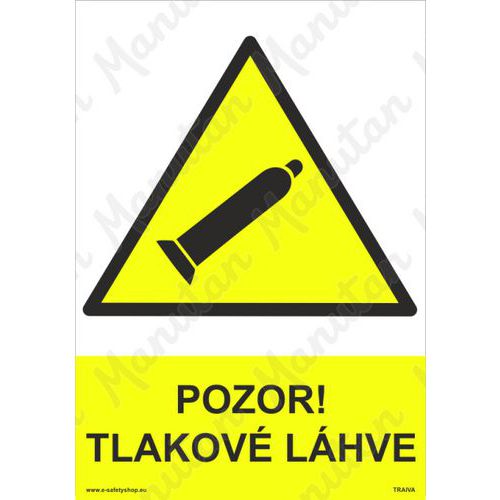 Pozor tlakové láhve, samolepka 210 x 297 x 0,1 mm A4