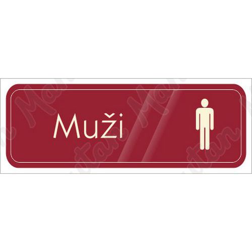 WC muži, samolepka 200 x 70 x 0,1 mm, červená