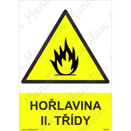 Hořlaviny ll. třídy, samolepka 210 x 297 x 0,1 mm A4