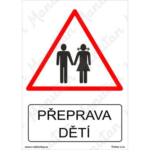 Přeprava dětí, samolepka 105 x 148 x 0,1 mm A6