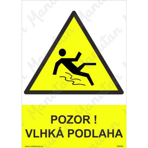 Pozor vlhká podlaha, samolepka 210 x 297 x 0,1 mm A4