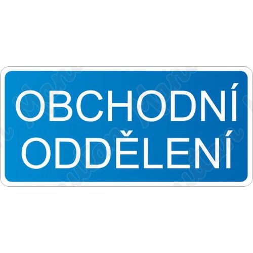 Obchodní oddělení, samolepka 190 x 90 x 0,1 mm