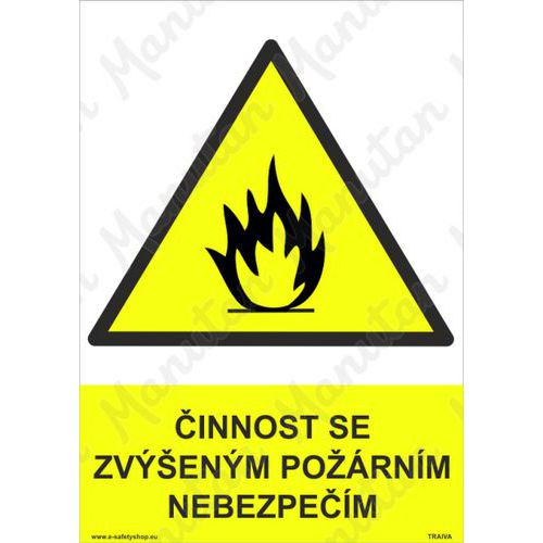 Činnost se zvýšeným požárním nebezpečím, samolepka 210 x 297 x 0,1 mm A4