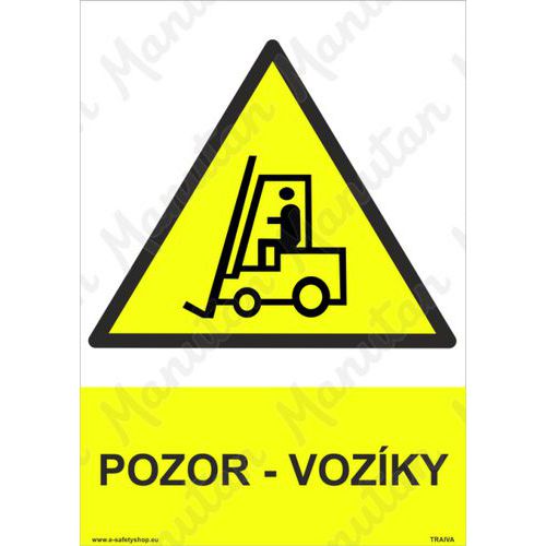Pozor vozíky, samolepka 148 x 210 x 0,1 mm A5