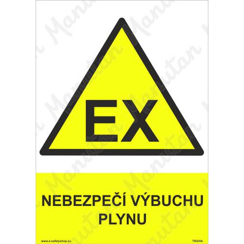 Nebezpečí výbuchu plynu, samolepka 210 x 297 x 0,1 mm A4