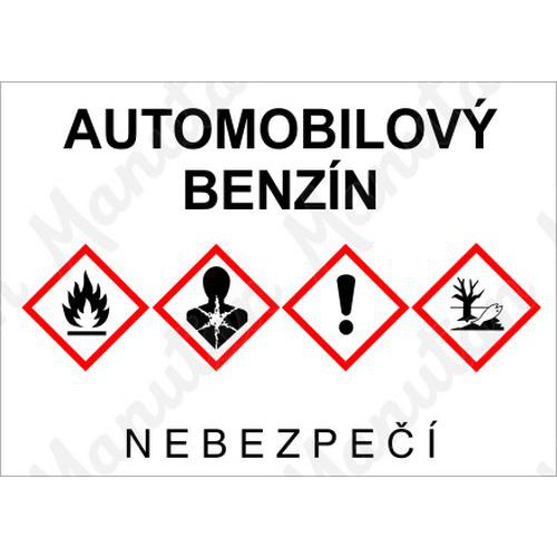 Automobilový benzín, samolepka 105 x 74 x 0,1 mm