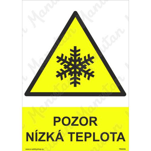 Pozor nízká teplota, samolepka 210 x 297 x 0,1 mm A4