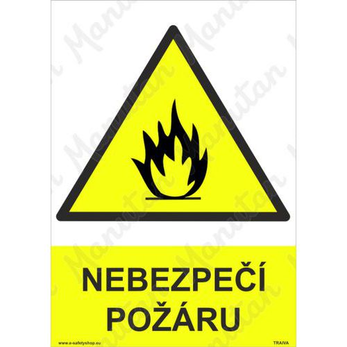 Nebezpečí požáru, samolepka 210 x 297 x 0,1 mm A4