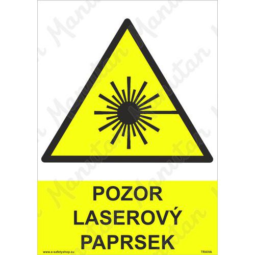 Pozor laserový paprsek, samolepka 210 x 297 x 0,1 mm A4