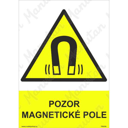 Pozor magnetické pole, samolepka 148 x 210 x 0,1 mm A5