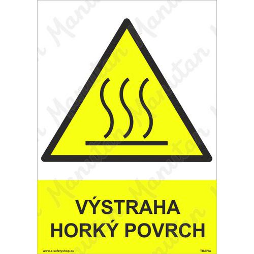 Výstraha horký povrch, samolepka 210 x 297 x 0,1 mm A4