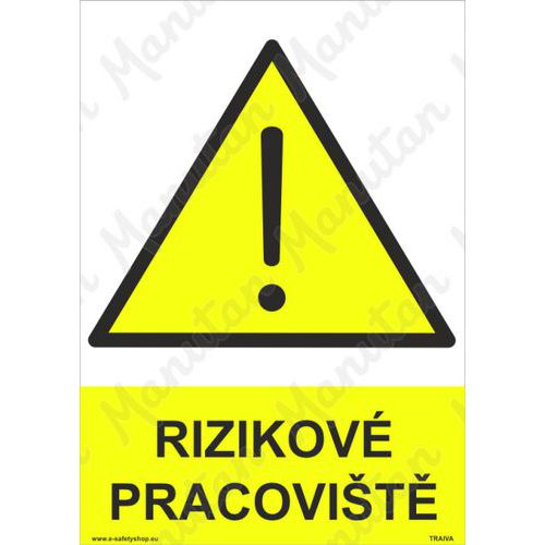 Rizikové pracoviště, plast 148 x 210 x 2 mm A5