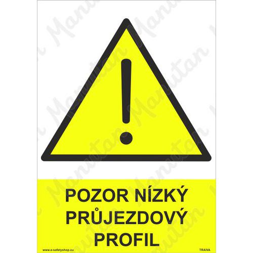 Pozor nízký průjezdový profil, plast 210 x 297 x 0,5 mm A4