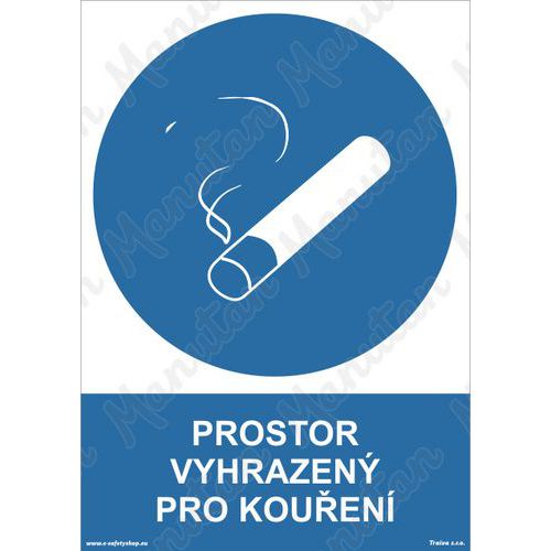 Prostor vyhrazený pro kouření, plast 297 x 420 x 2 mm A3