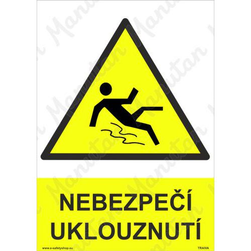 Nebezpečí uklouznutí, samolepka 210 x 297 x 0,1 mm A4