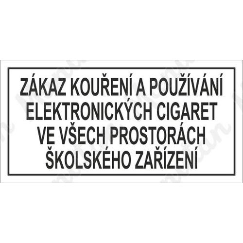 Zákaz kouření a používání elektronických cigaret, samolepka 210 x 105 x 0,1 mm