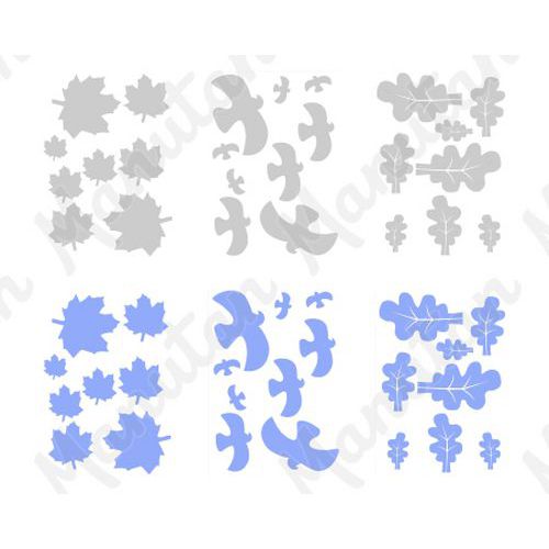 UV silueta na prosklené plochy, arch, samolepka 297 x 420 x 0,1 mm A3, javorový list